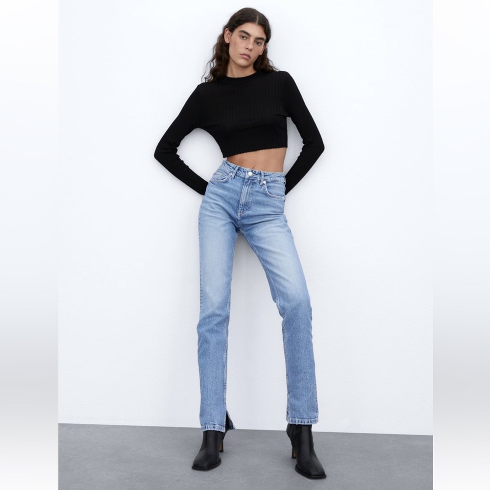 Zara Blue High Rise Jeans